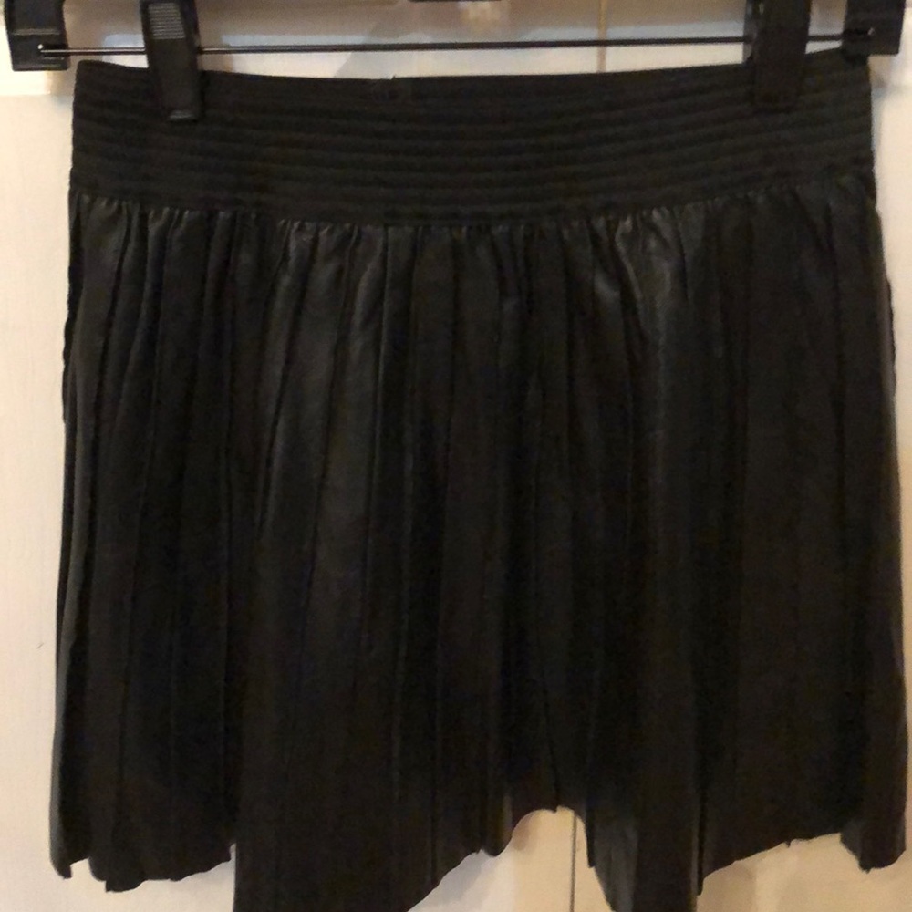 Parker pleated leather skirt